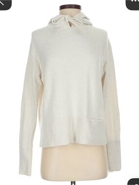 Athleta Cream Knit Hoodie Sweater